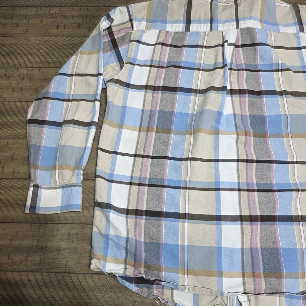 Wrangler 20X Button Up Shirt Mens XL Blue Plaid Western Long Sleeves - Picture 8 of 11